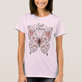 Elegant ros- och liljeblåvinge "Mjuk mamma" grafik T Shirt