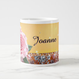 Elegant ros och smycke ram jumbo mugg