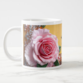 Elegant ros och smycke ram jumbo mugg