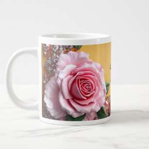 Elegant ros och smycke ram jumbo mugg