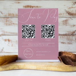 Elegant rosa 2 QR-kod feminin skanna för att betal Poster