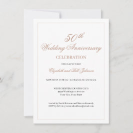 Elegant Rosa 50-årsjubileum Inbjudningar