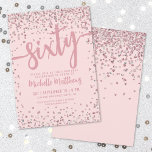 Elegant  Rosa 60:e födelsedagen Inbjudningar<br><div class="desc">Vi presenterar en chic och firar 60:e födelsedagsfest inbjudan, perfekt för att markera denna speciella milstolpe i stil. Den uppdaterade utformningen har en mjuk bakgrund på både fram och bak, parad med elegant ro guld typsnitt hela tiden. Överst visas "sextio" på en framträdande plats i fet kalligrafi, där tonen för...</div>