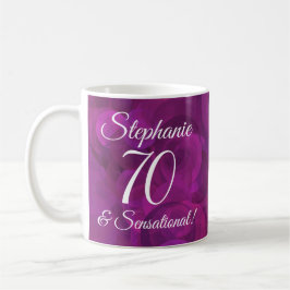 Elegant Rosa 70 och Sensational Birthday Kaffemugg