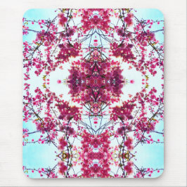 Elegant rosa abstrakt boho blommigt mandala musmatta