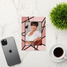 Elegant Rosa Abstrakt Foto Memorial Funeral