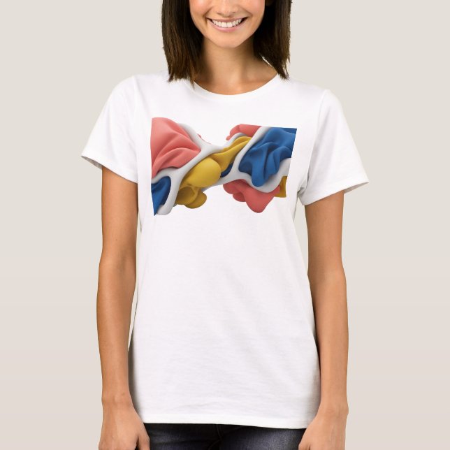Elegant Rosa ABSTRAKT KONST Design T Shirt (Framsida)