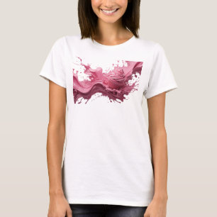 Elegant Rosa ABSTRAKT KONST Konstnärligt Motiv T Shirt