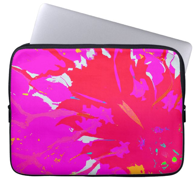 Elegant Rosa Abstrakt Mönster Laptop Fodral (Framsidan)