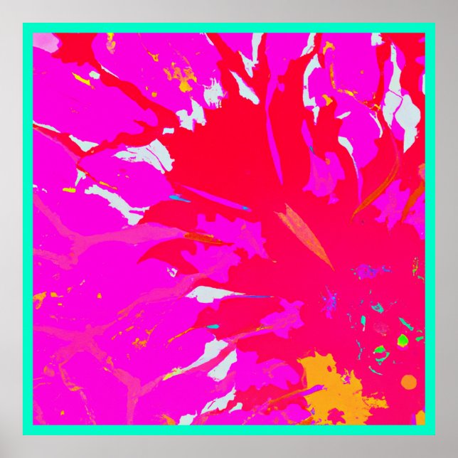 Elegant Rosa Abstrakt Mönster Poster (Framsidan)