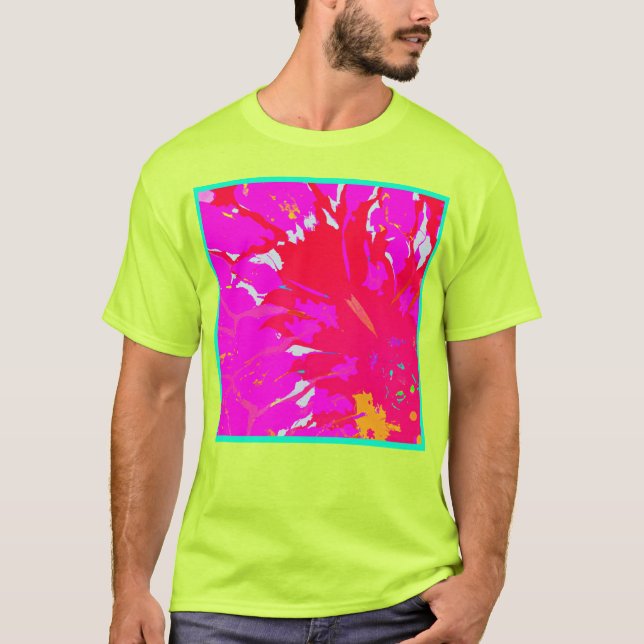 Elegant Rosa Abstrakt Mönster T Shirt (Framsida)