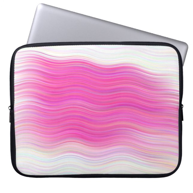 Elegant Rosa Abstrakt Vinkarare Laptop sleeve (Framsidan)