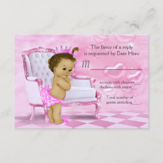 Elegant rosa afroamerikansk baby shower-svar OSA kort