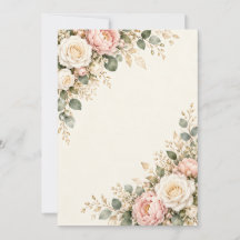 Elegant Rosa Akvarell Blommig Bröllopsinbjudan