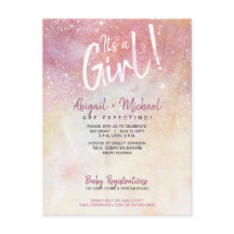 Elegant Rosa Akvarell It's A Girl Baby Shower