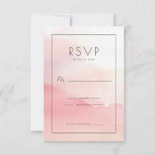 Elegant Rosa Akvarell RSVP OSA Kort