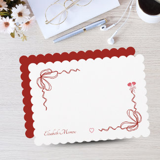 Elegant Rosa Akvarellbåge Personlig Anteckningskort