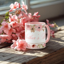 Elegant rosa akvarellblomma kaffemugg