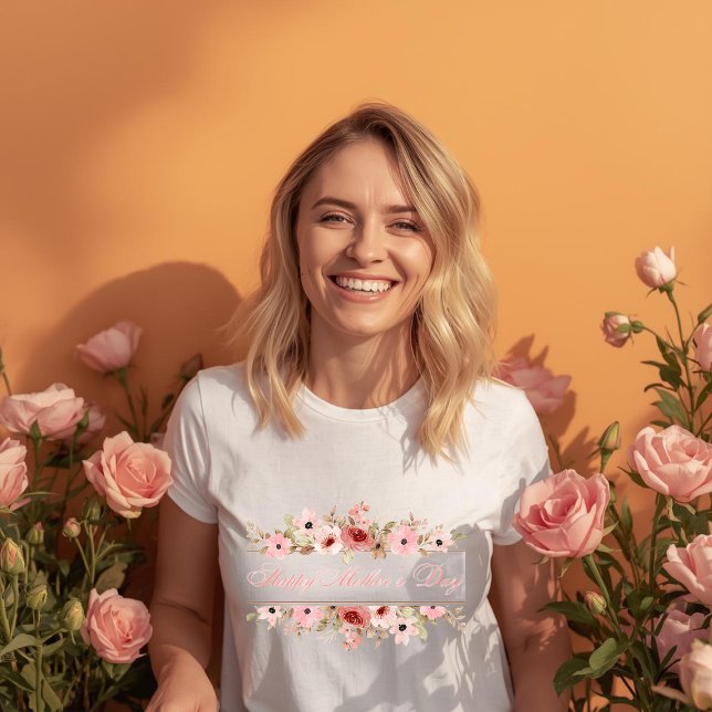 Elegant rosa akvarellblomma T-shirt (Skapare uppladdad)