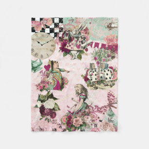 Elegant rosa Alice i Wonderland Fleecefilt