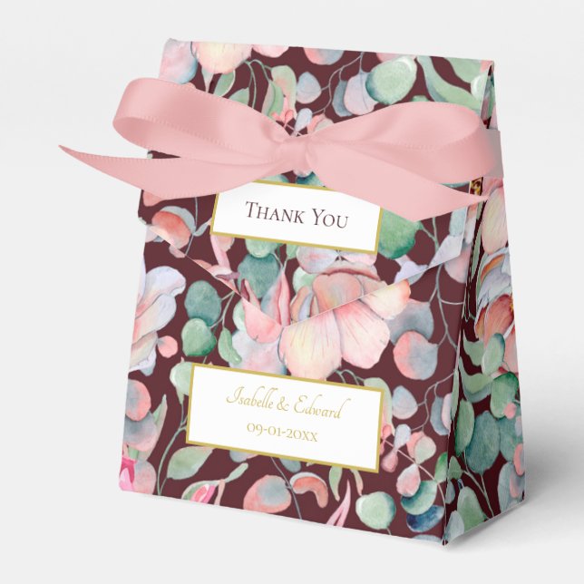 Elegant  Rosa Anemone Blommigt Geometric Ramar Presentaskar (Framsidan Sidan)