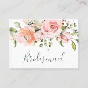 Elegant rosa apricot ro Bröllop Bridesmaid Placeringskort