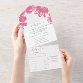 Elegant Rosa av enkel Blommigt och vit solros