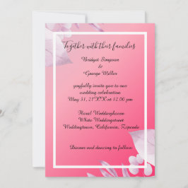 elegant rosa av körsbärsblommor i grönt bröllop inbjudningar