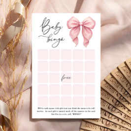 Elegant rosa baby bow bingo spel