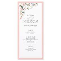 Elegant Rosa Baby i Bloom Script Girl Baby Shower