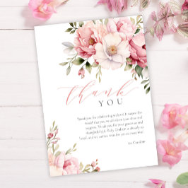 Elegant Rosa Baby in Bloom Girl Baby Shower Tack Kort