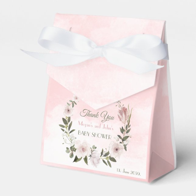 Elegant Rosa Baby Shower Tack Presentaskar (Framsidan Sidan)
