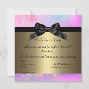 ELEGANT ROSA BACHELORETTE INVICATION guld Inbjudningar