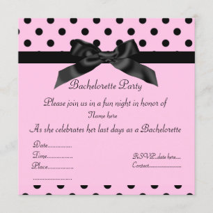 ELEGANT ROSA BACHELORETTE INVIKTION INBJUDNINGAR