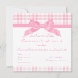 ELEGANT ROSA BACHELORETTE INVITATION tartan Inbjudningar
