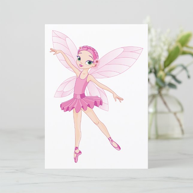 Elegant Rosa Ballerina Fairy for Dance Älskare Inbjudningar (Skapare uppladdad)