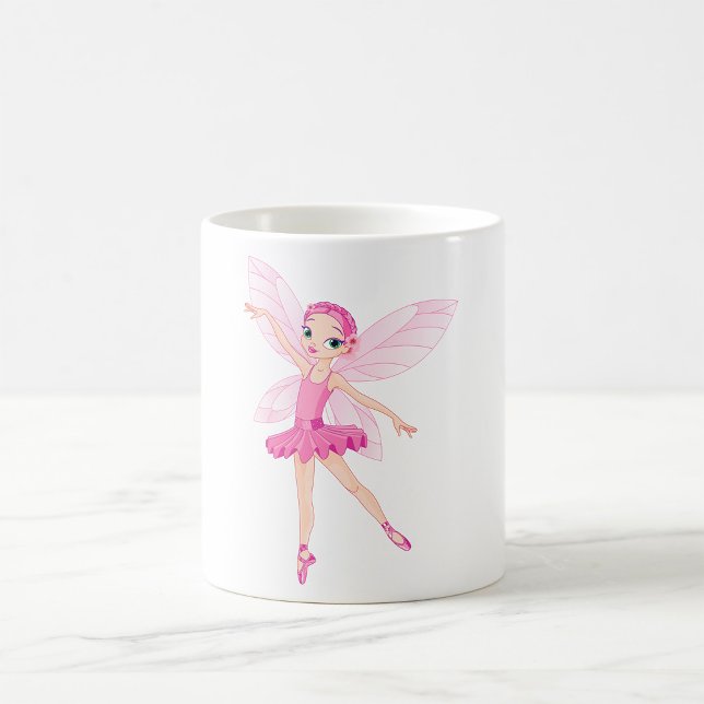 Elegant Rosa Ballerina Fairy for Dance Älskare Kaffemugg (Skapare uppladdad)