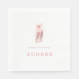 Elegant Rosa Ballerina Shoes Födelsedagsfest Pappersservett