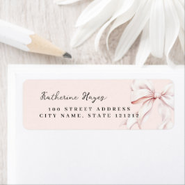 Elegant rosa band bröllopsreturadressetikett returadress etikett