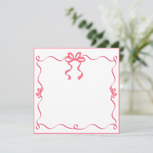 Elegant rosa band Jag tackar, flickaktig skrivbord Anteckningskort