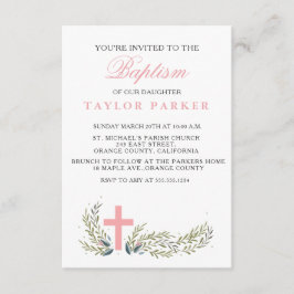 Elegant Rosa Baptism/julinbjudning Inbjudningar