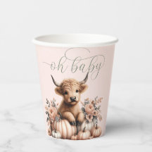 Elegant  rosa Barnomdusch för höghlands-kon