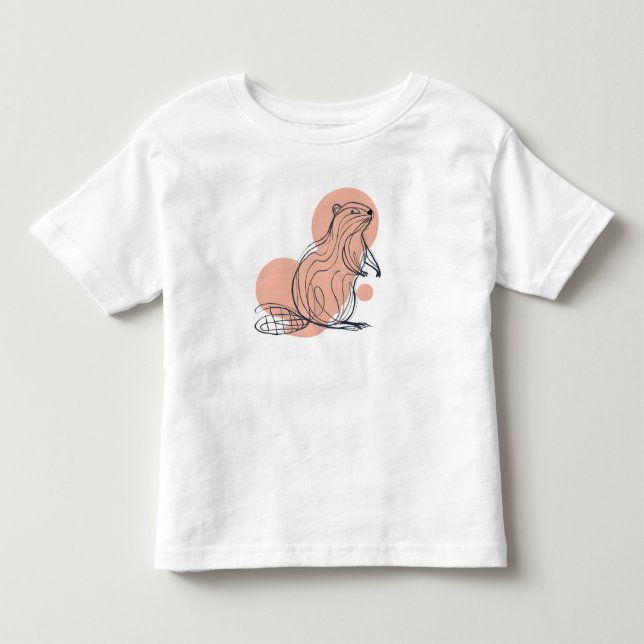 Elegant Rosa Bäver för Barn | Premium Minimalistis T Shirt (Framsida)