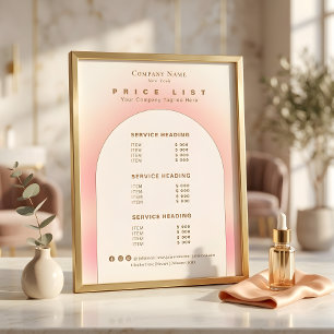Elegant Rosa Beige Ombre Gradient Prislista