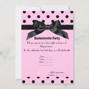ELEGANT ROSA BLACK BACHELORETTE INVIKTION INBJUDNINGAR