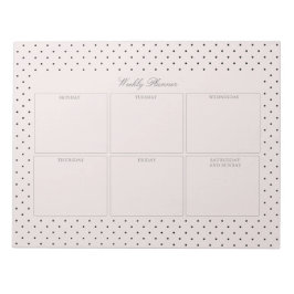 Elegant Rosa Black Doged Stor Tearaway Papper Pad Anteckningsblock