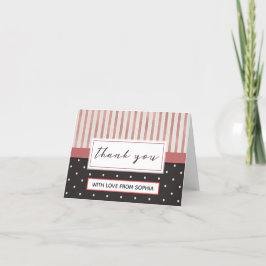 Elegant Rosa Black Rand Polka dots Tack