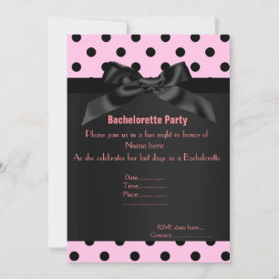 ELEGANT ROSA BLACK SPOT BACHELORETTE INBJUDNINGAR