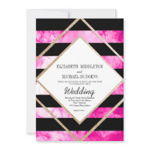 Elegant Rosa Black White och Copper Guld Bröllop