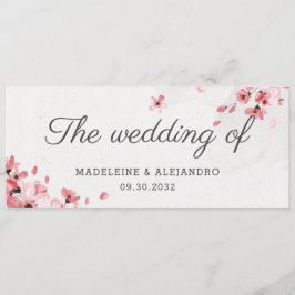 Elegant rosa blommar av körsbär bröllop meny